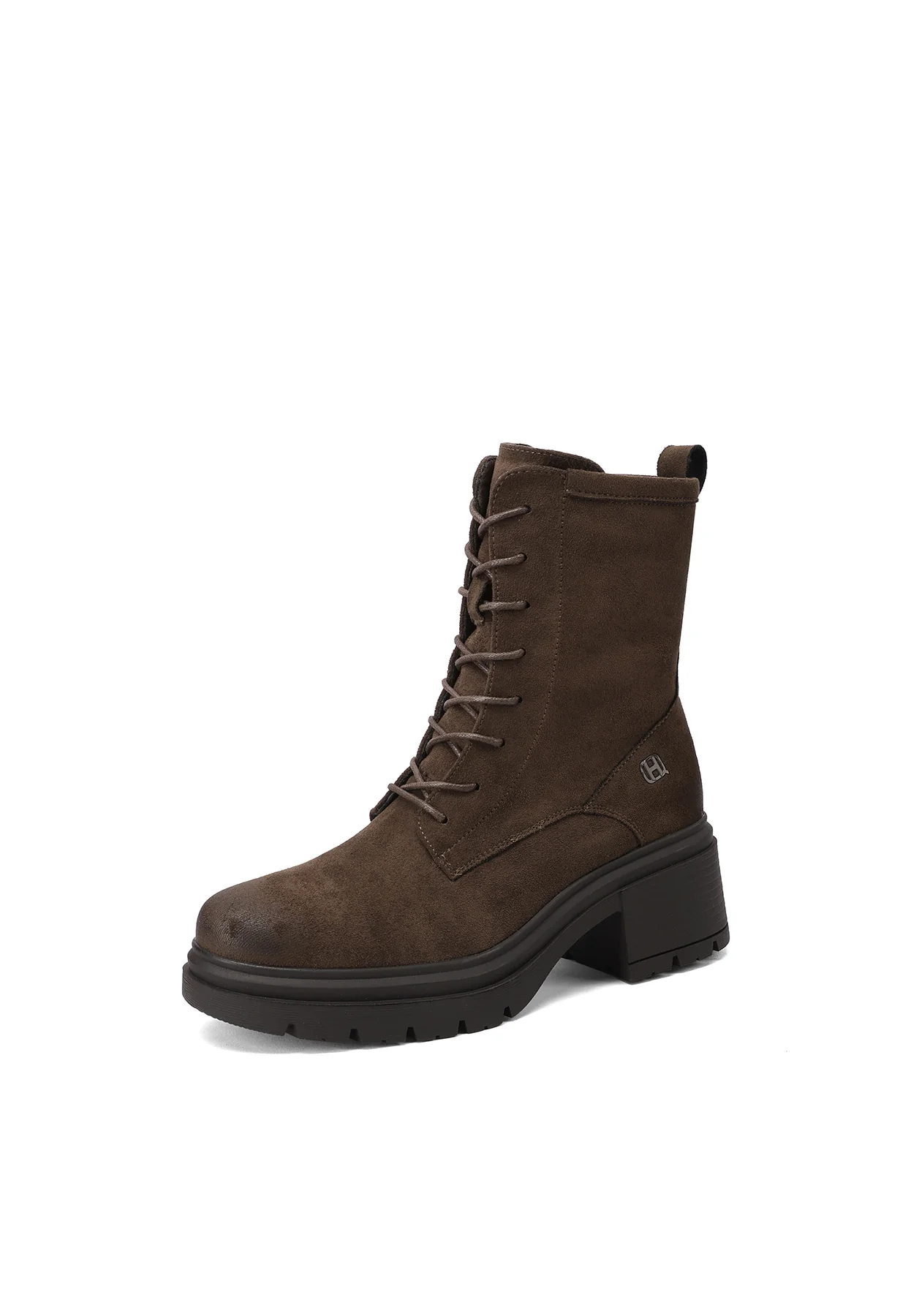 Stivaletti anfibi da donna in camoscio con tacco largo X33-84 - Image 3