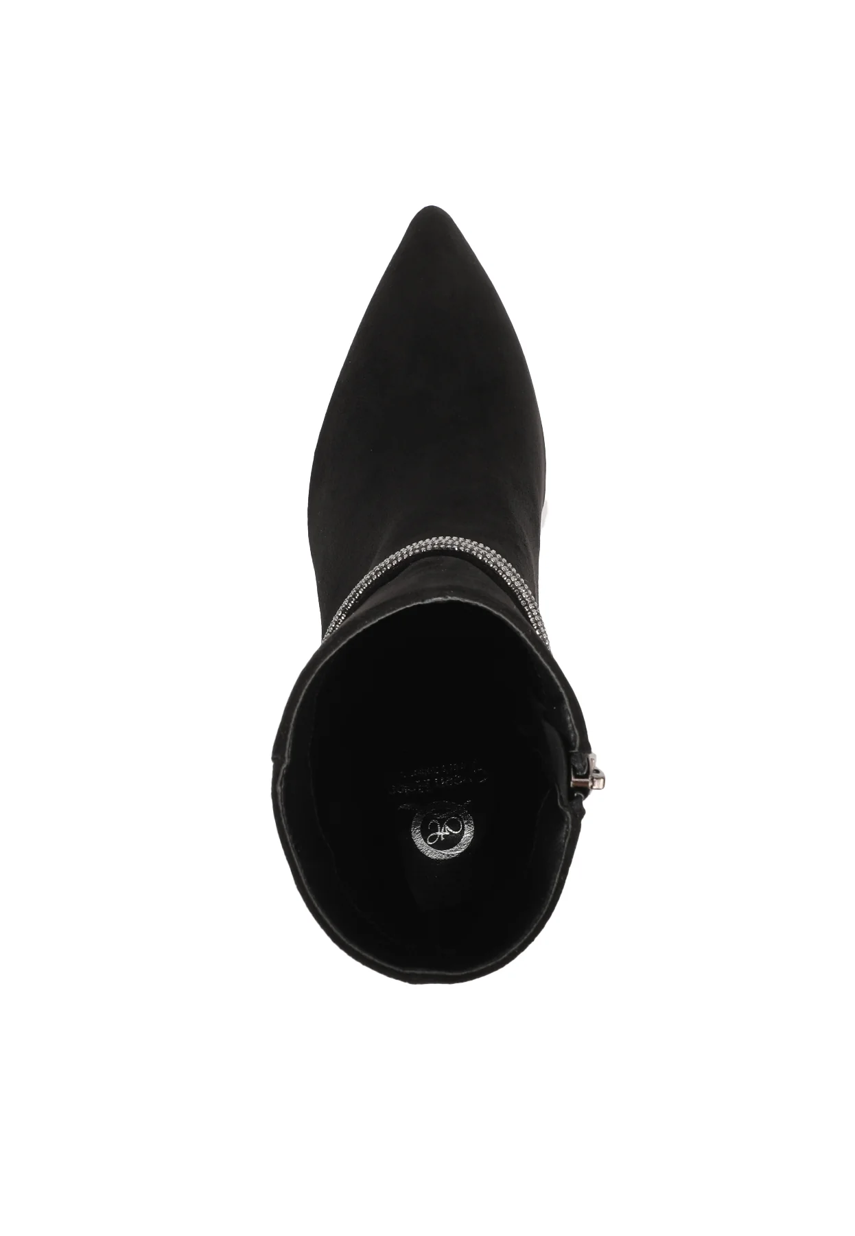 Stivaletto nero con cinturino gioiello e tacco a spillo ZM9533 - Image 4