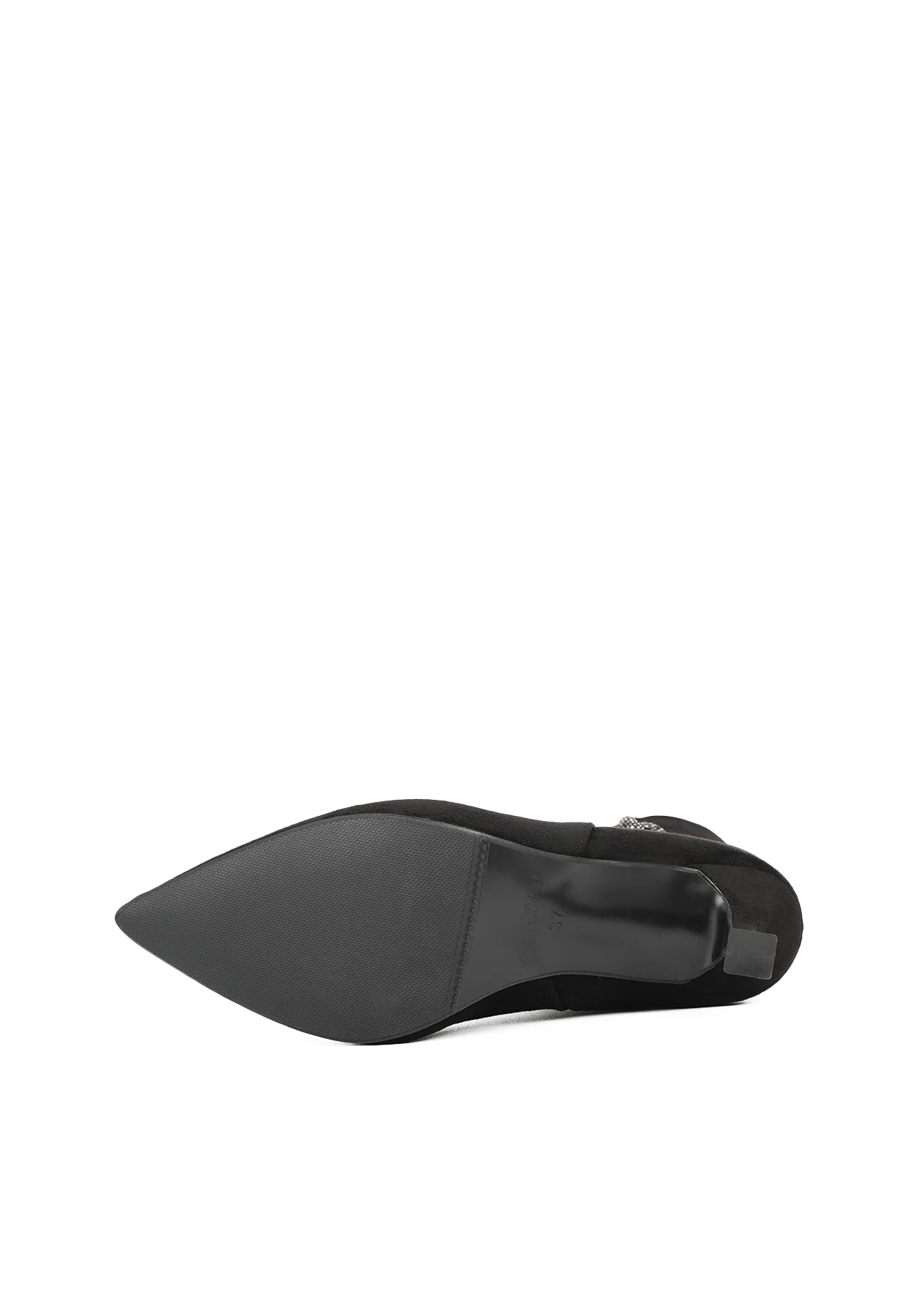 Stivaletto nero con cinturino gioiello e tacco a spillo ZM9533 - Image 5