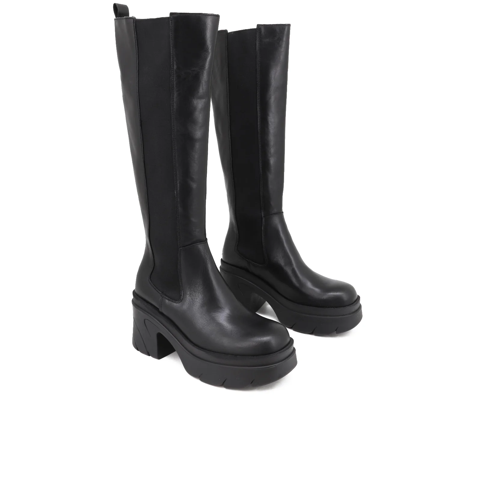 Stivale bicolore in vera pelle con suola alta KIM 88 - Image 18