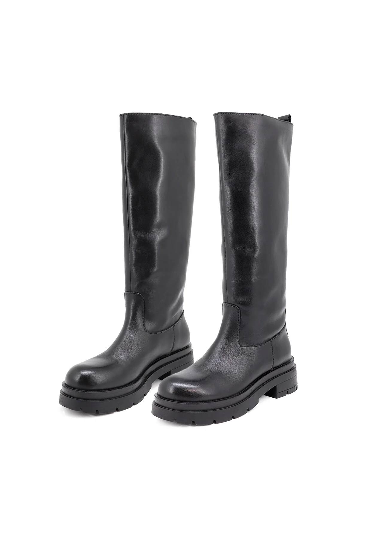 Stivale nero in vera pelle con suola alta QH-22 S-280 - Image 4