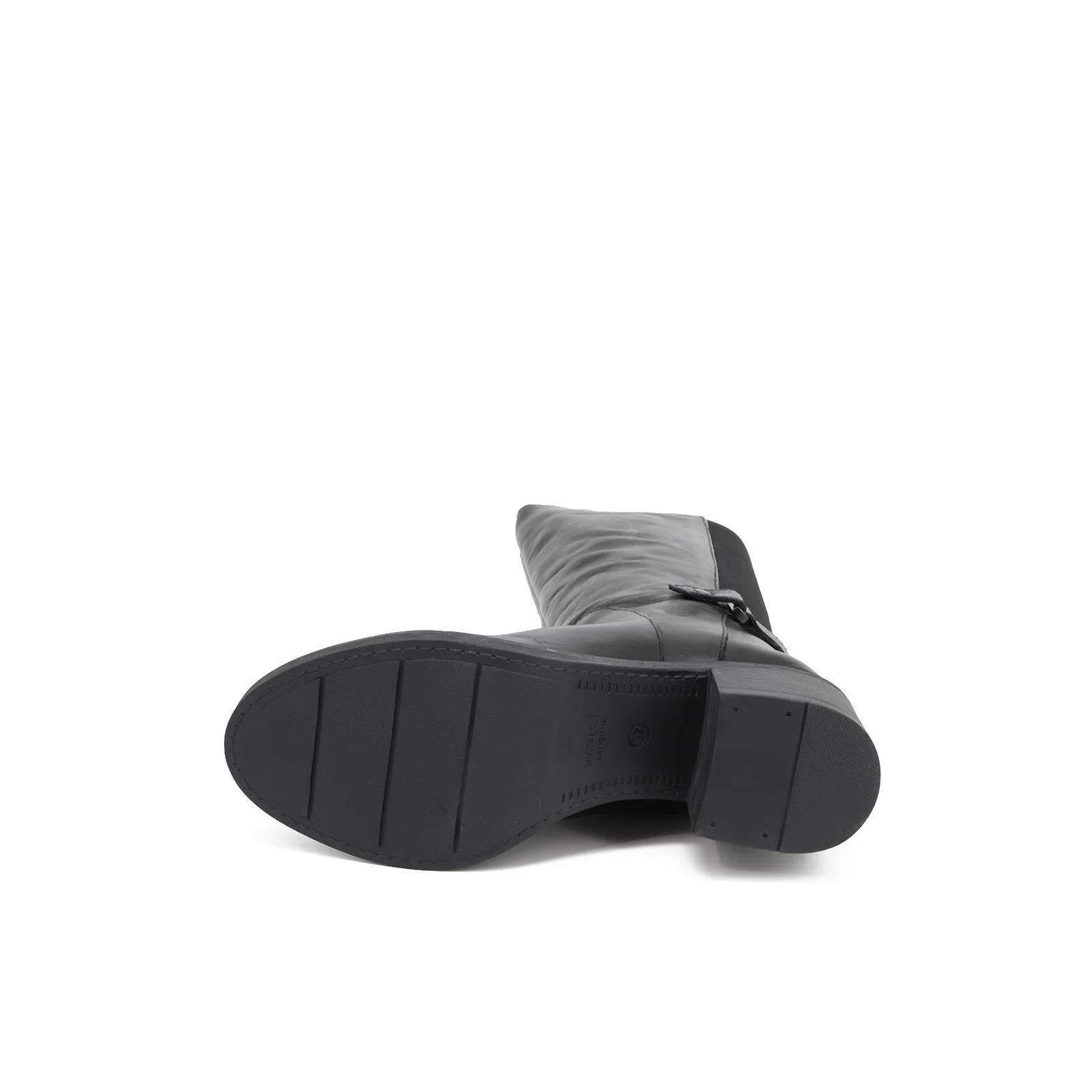 Stivale alto in vera pelle con elastico laterale QH21_L-46 - Image 6