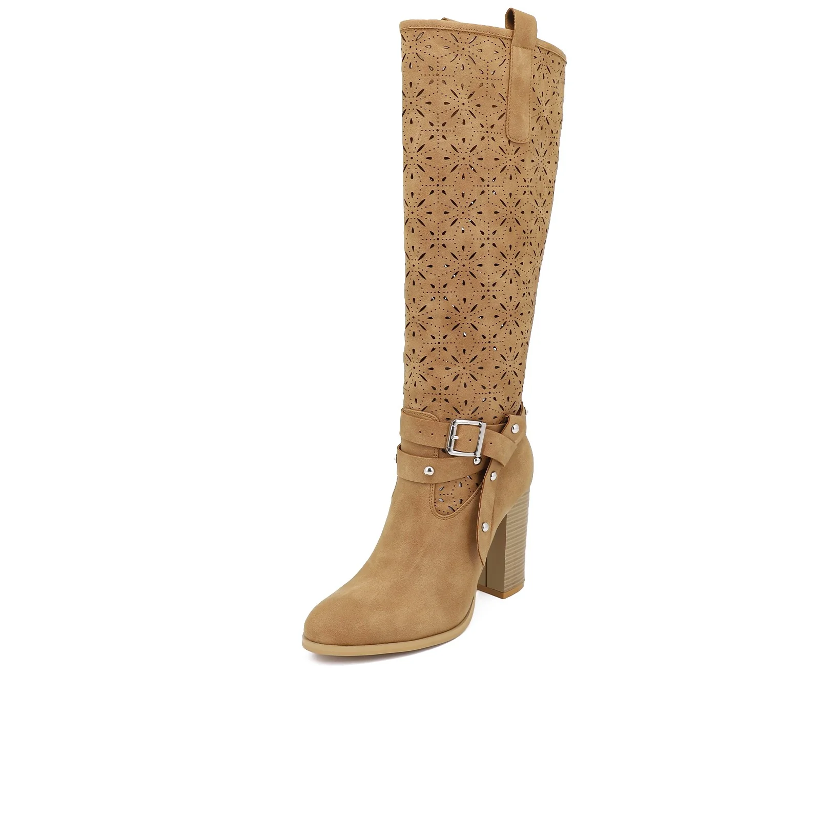 Stivale donna traforato con tacco alto e fibbia X26-101 - Image 10