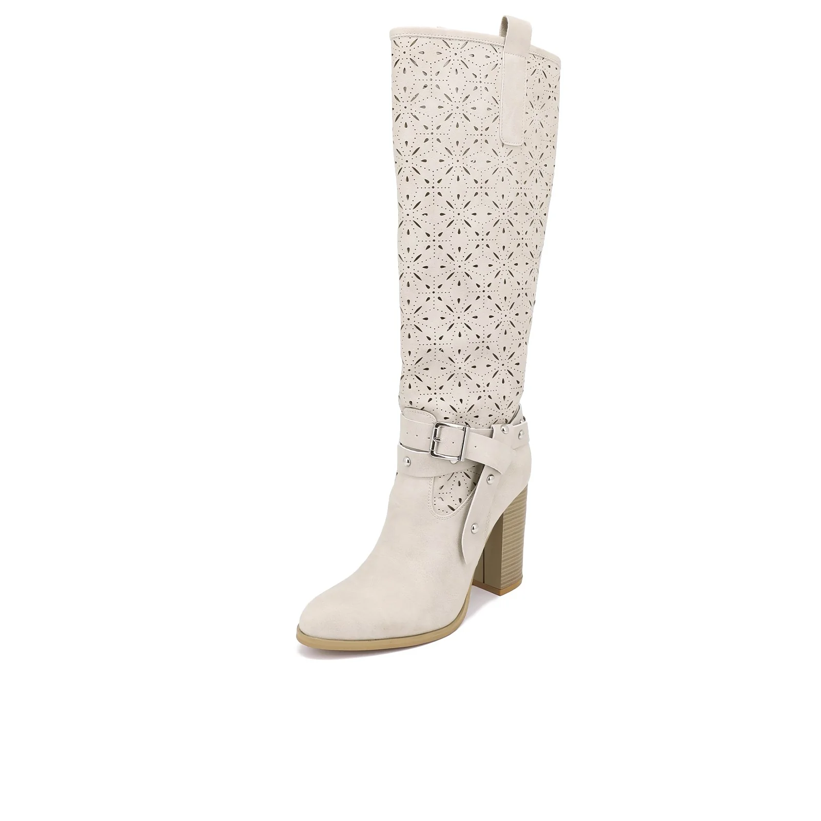 Stivale donna traforato con tacco alto e fibbia X26-101 - Image 3