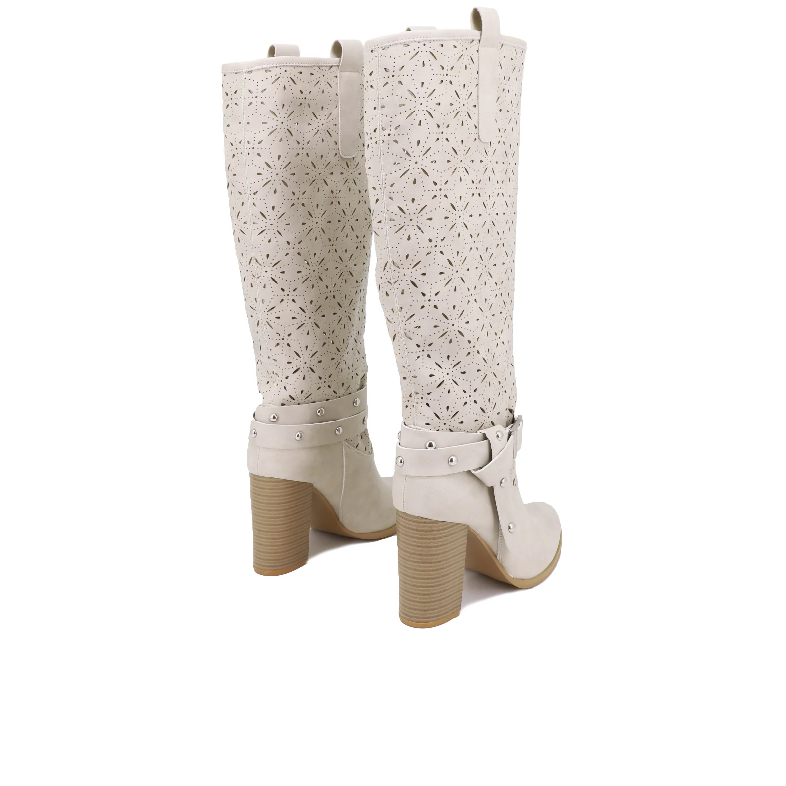 Stivale donna traforato con tacco alto e fibbia X26-101 - Image 7