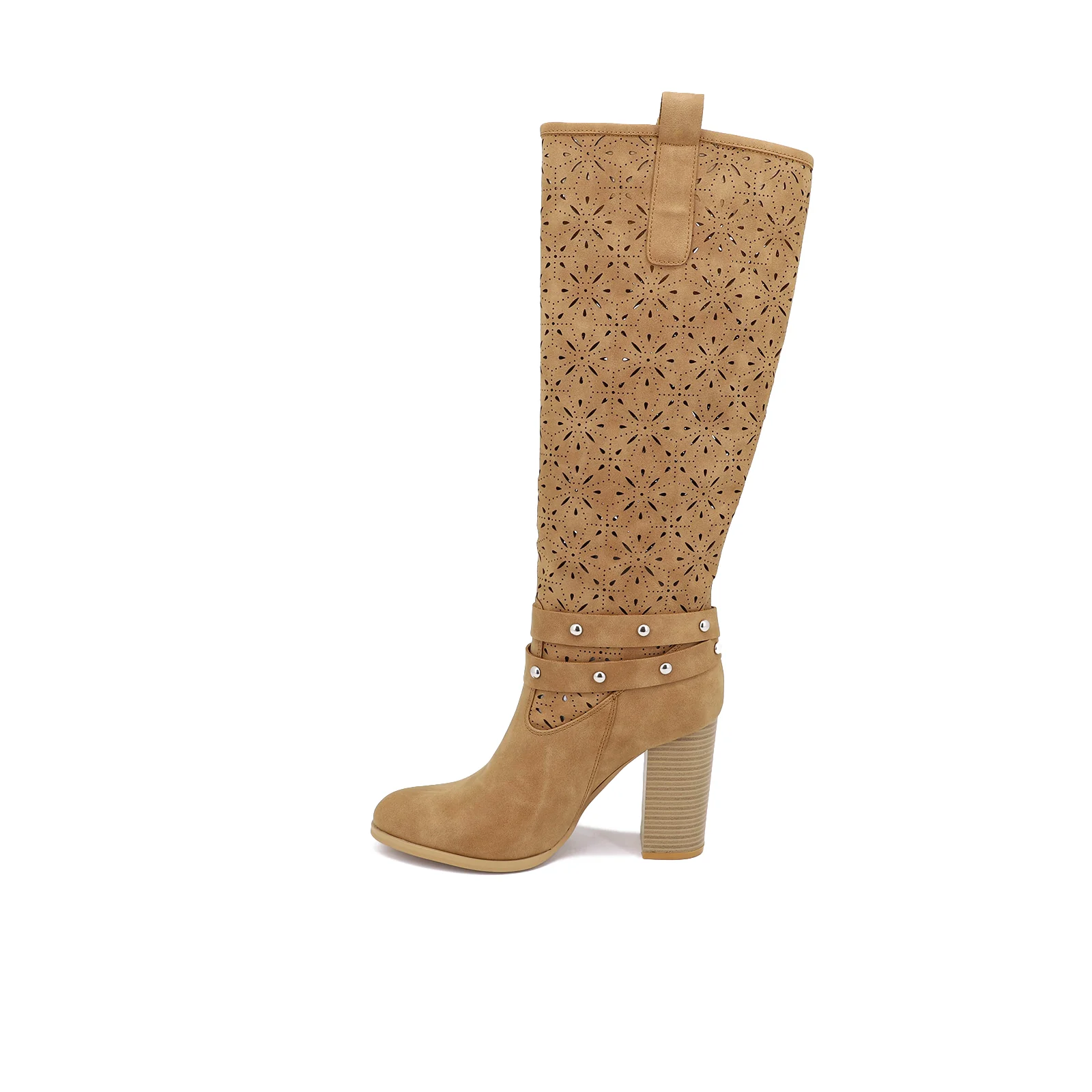 Stivale donna traforato con tacco alto e fibbia X26-101 - Image 9