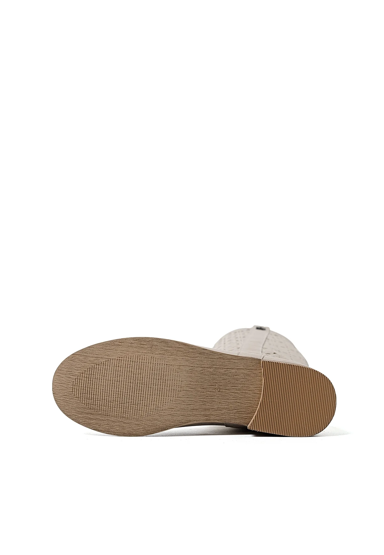 Stivale traforato beige con tacco basso X28-106 - Image 7