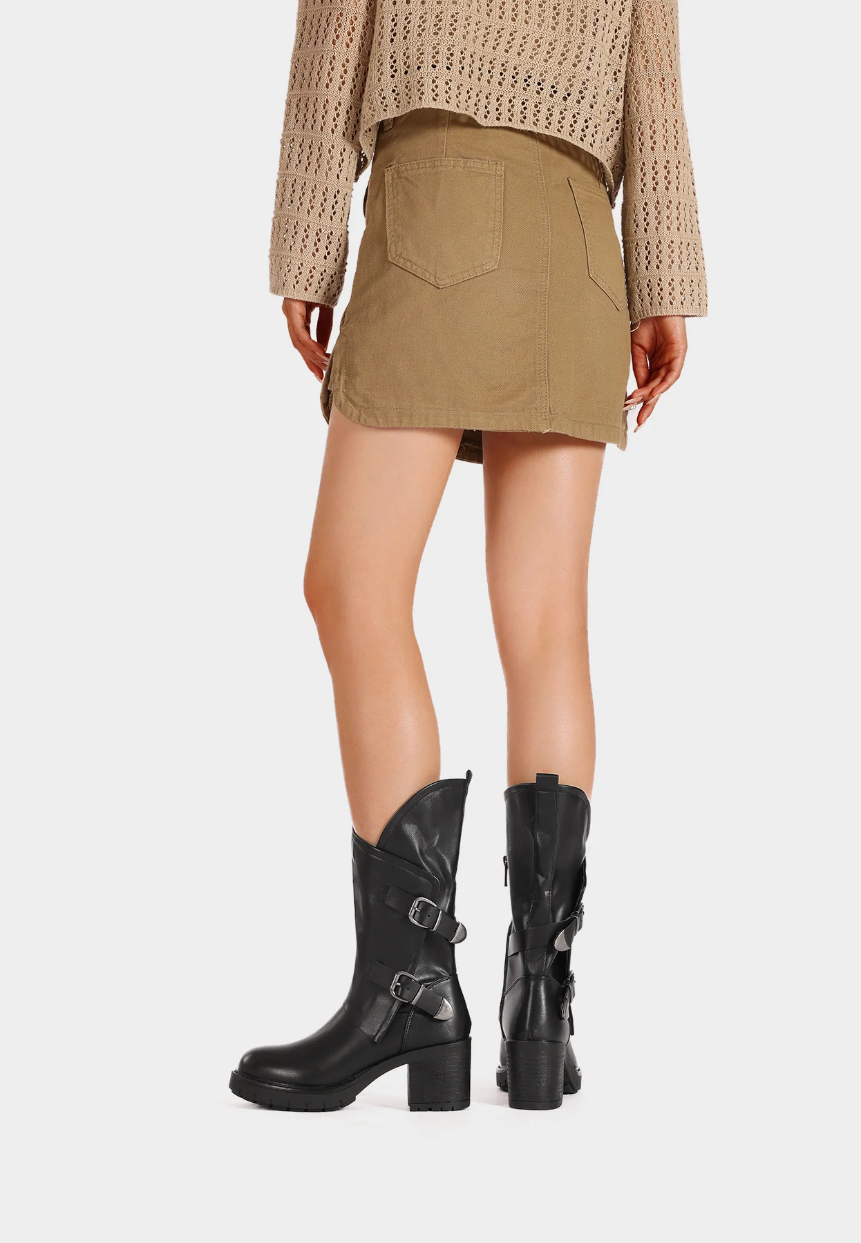 Stivali donna biker con tacco X31-101 - Image 7