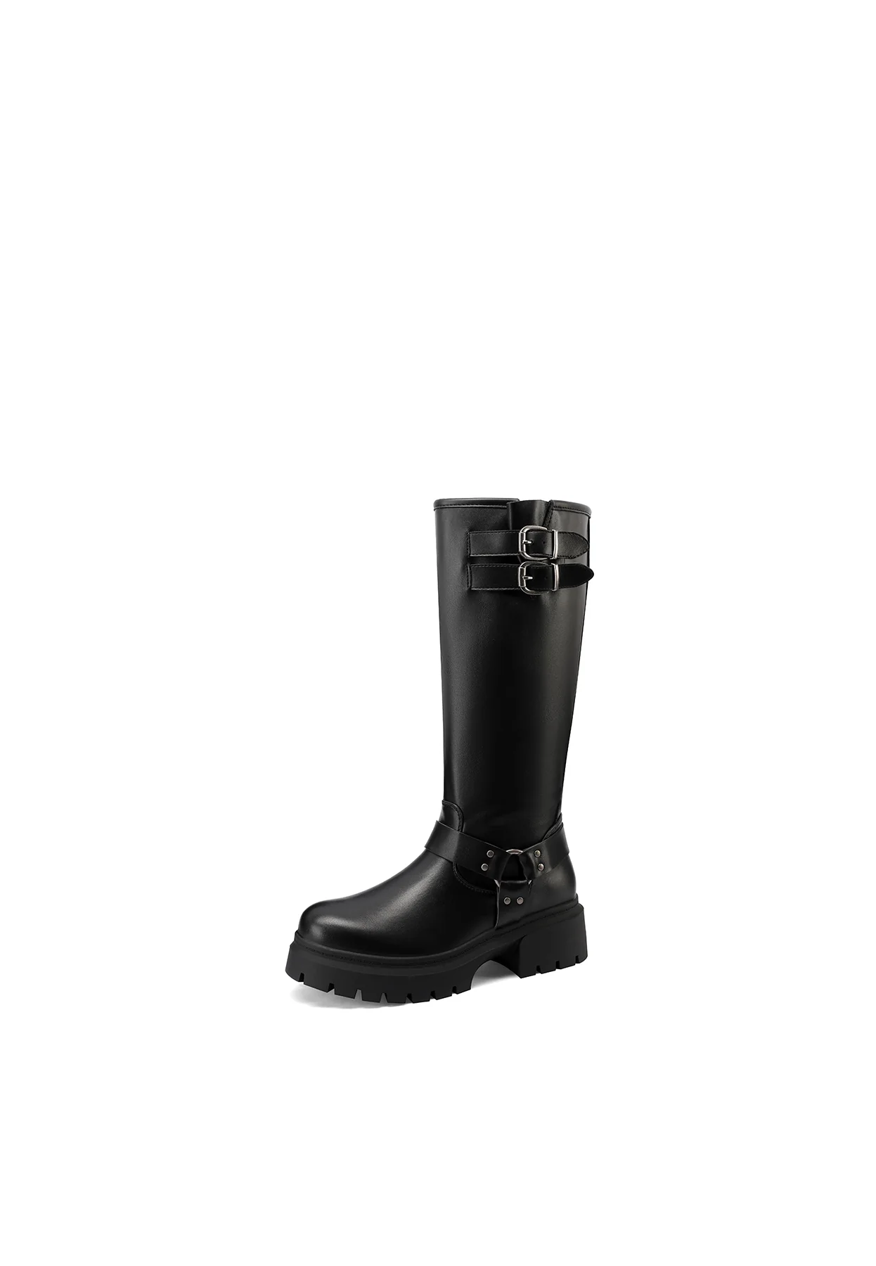 Stivali donna biker alti tripla fibbia X31-63 - Image 3
