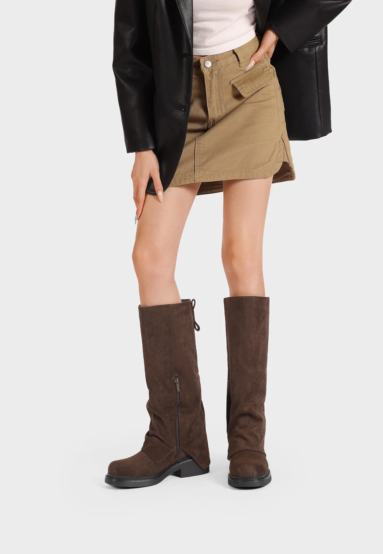 Stivali da donna in camoscio con gambale morbido X33-71 - Image 8
